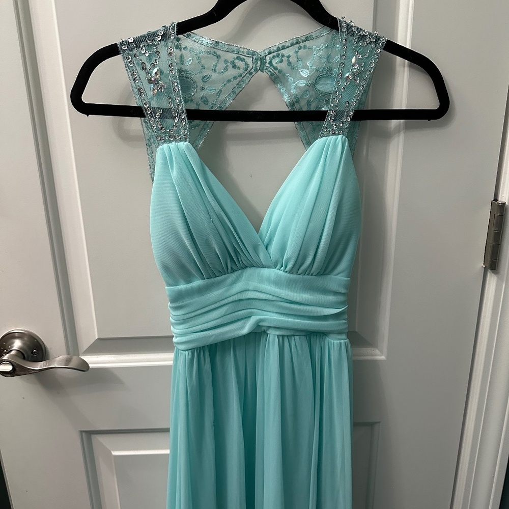 Blue open back size 0 dress
